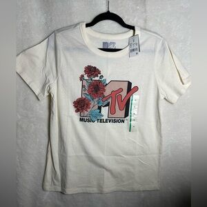 NWT, never worn - Womens Floral MTV T-Shirt - Off-white - Medium